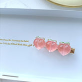 Pinzas para el cabello transparentes con forma de fruta de verano